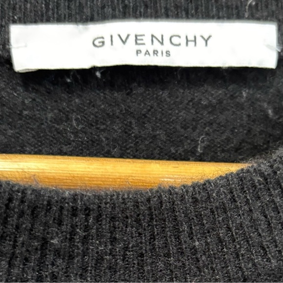 Size L Givenchy Black Cashmere Sweater with White Lightning Boltl - Picture 3 of 4